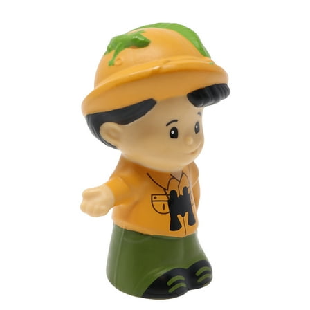 Replacement Part for Collectible Fisher-Price Little People Musical Zoo Safari Train Playset M0532 - Replacement Guide Koby Figure - Wearing Hat with Lizard and Binoculars