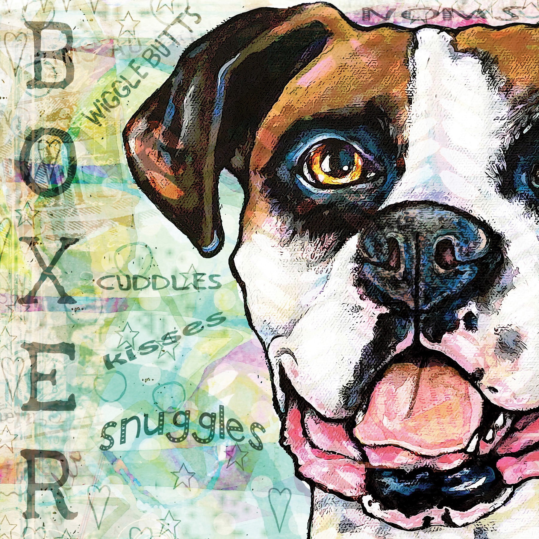 "Pop Art Boxer Mugshot" Painting Print on Wrapped Canvas