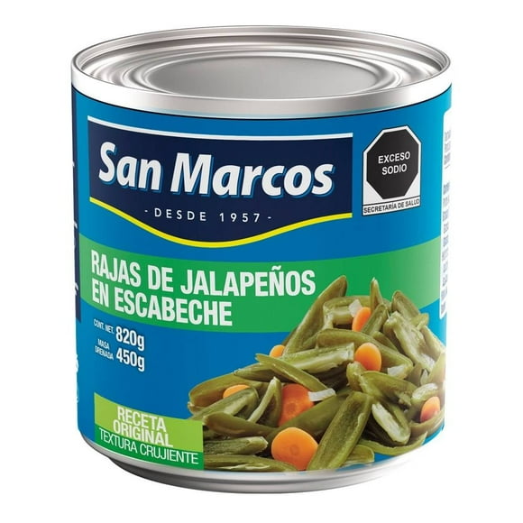 Rajas verdes San Marcos en escabeche 800 g