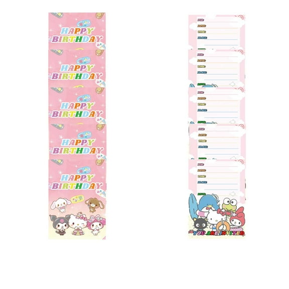 Sanrio Invite Invitations Cards Stock Bulk Birthday Fill-in Party Supplies Decorations