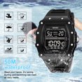thumbnail image 4 of SKMEI Mens Digital Sports Watches Multifunctional 50M Waterproof LED Alarm Backlight Watch, 4 of 8
