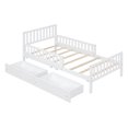 thumbnail image 3 of Twin Size Wood Platform Bed with Guardrails on Both Sides and Two Storage Drawers, 3 of 9