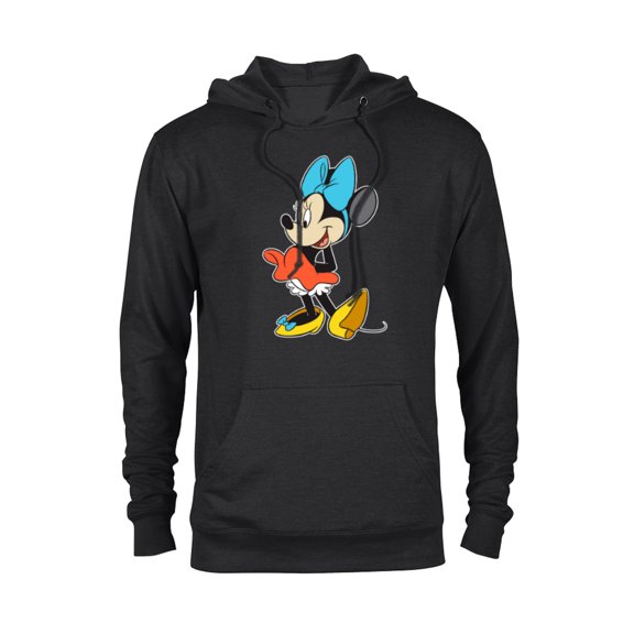 Disney Minnie Mouse with Blue Bow - Pullover Hoodie for Adults - Customized-Black