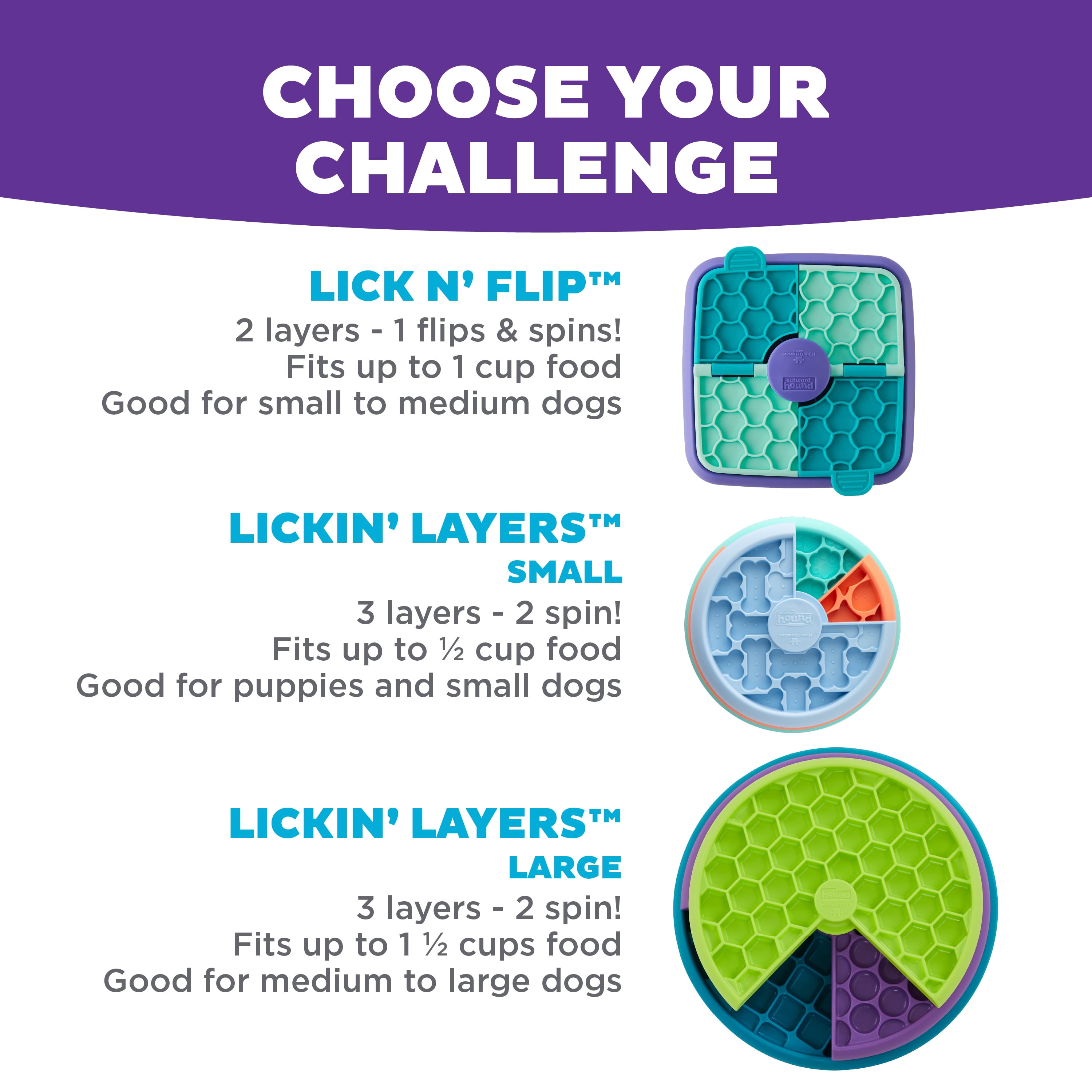 Outward Hound by Nina Ottosson Lick N’ Flip Level Dog Puzzle Toy, Lick Mat & Slow Feeder