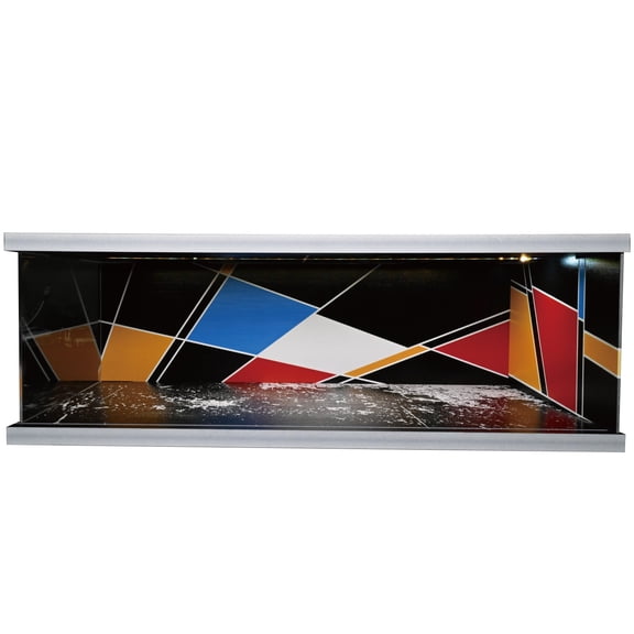 NUEIOVRW 1:43 Diorama Diecast Car Garage Model, Tri-Color LED Lighting Parking Lot Scene Display Case, Multi-Combination Model Cars Display Storage, Building Model Garage, 13.39*6.69*4.65in