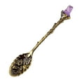 thumbnail image 2 of Crystal Topped Demitasse Spoons, Vintage Carved Espresso Spoons Set, 4.33" Mini Coffee Spoons for Tea, Coffee & Dessert, Retro Metal Tea Spoon with Crystal Handles, Coffee Scoop, Purple Bronze, 2 of 9