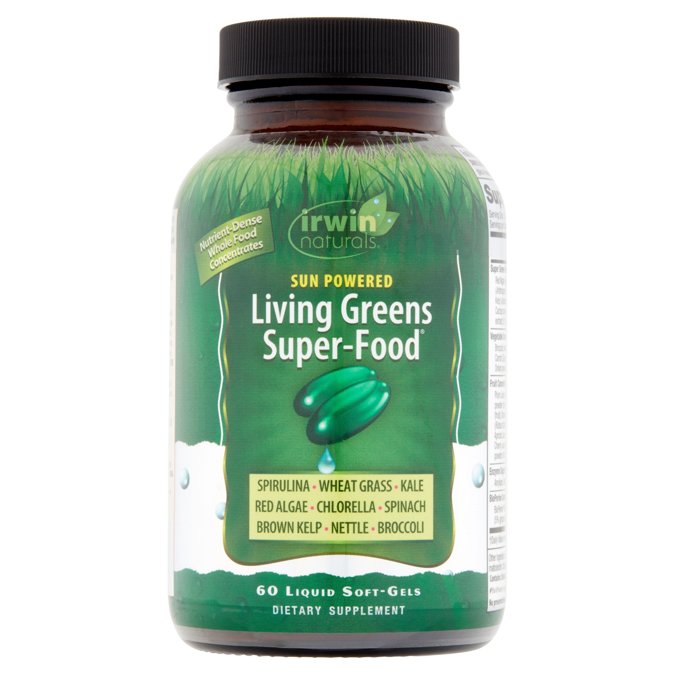 Irwin Naturals Sun Powered Living Greens Super-Food Liquid Soft-Gels, 60 count
