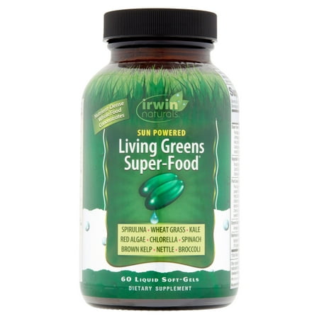 Irwin Naturals Sun Powered Living Greens Super-Food Liquid Soft-Gels, 60