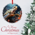thumbnail image 3 of Ornament Oil Painting of A Sea Turtle with Coral And Sea Shells Holiday Ornaments Sea Turtle for Home Office Xmas Tree Decor for Family Couples Friends, 3 of 8