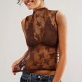 thumbnail image 2 of Tank Tops for Women Sheer Lace Mesh Sleeveless Base Layer Tops, 2 of 6