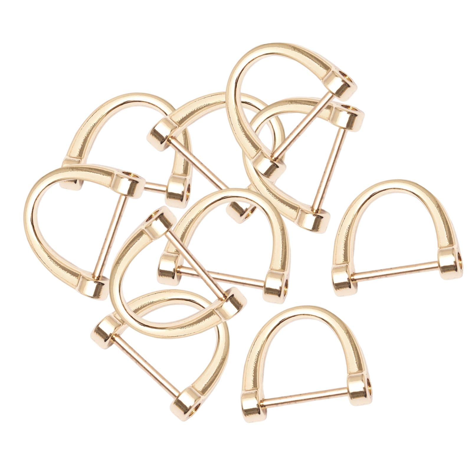 Milageto 3x10 Pieces D Rings Keychain Buckles for DIY Backpacks Replacement Golden 4 Pcs