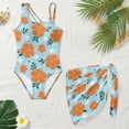 thumbnail image 4 of SEANATIVE Girls Bathing Suit with Mesh Sheer Swimsuit Cover Back Cutout Summer Beachwear One Piece Swimsuits for Teen Girls, Size 15-16 Years, Orange Flower Blue, 4 of 7