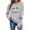 Gray, variant on Womens Crewneck Sweatshirt Halloween Ghost Print T Shirt Spooky Season Long Slevve Tops Fall Tee Shirts Army Green M
