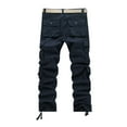 thumbnail image 5 of Dpytoraw Men's Cotton Pocket Overalls Long Pants Thick Pants Loose Wear Solid Color Pants, 5 of 5
