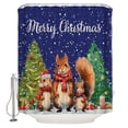 thumbnail image 2 of Xmas Squirrel, Waterproof Fabric Shower Curtain, Christmas Pine Tree Vintage Blue Shower Curtain for Bathroom Curtains Bathtubs Hotel Washable Shower Curtains with 12 Hooks Long 72x78in, 2 of 6