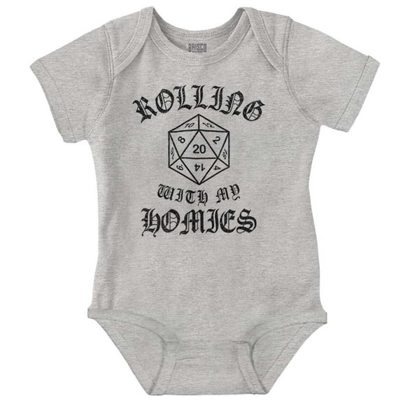 Rolling With My Homies Dungeon Game Romper Boys or Girls Infant Baby Brisco Brands 12M