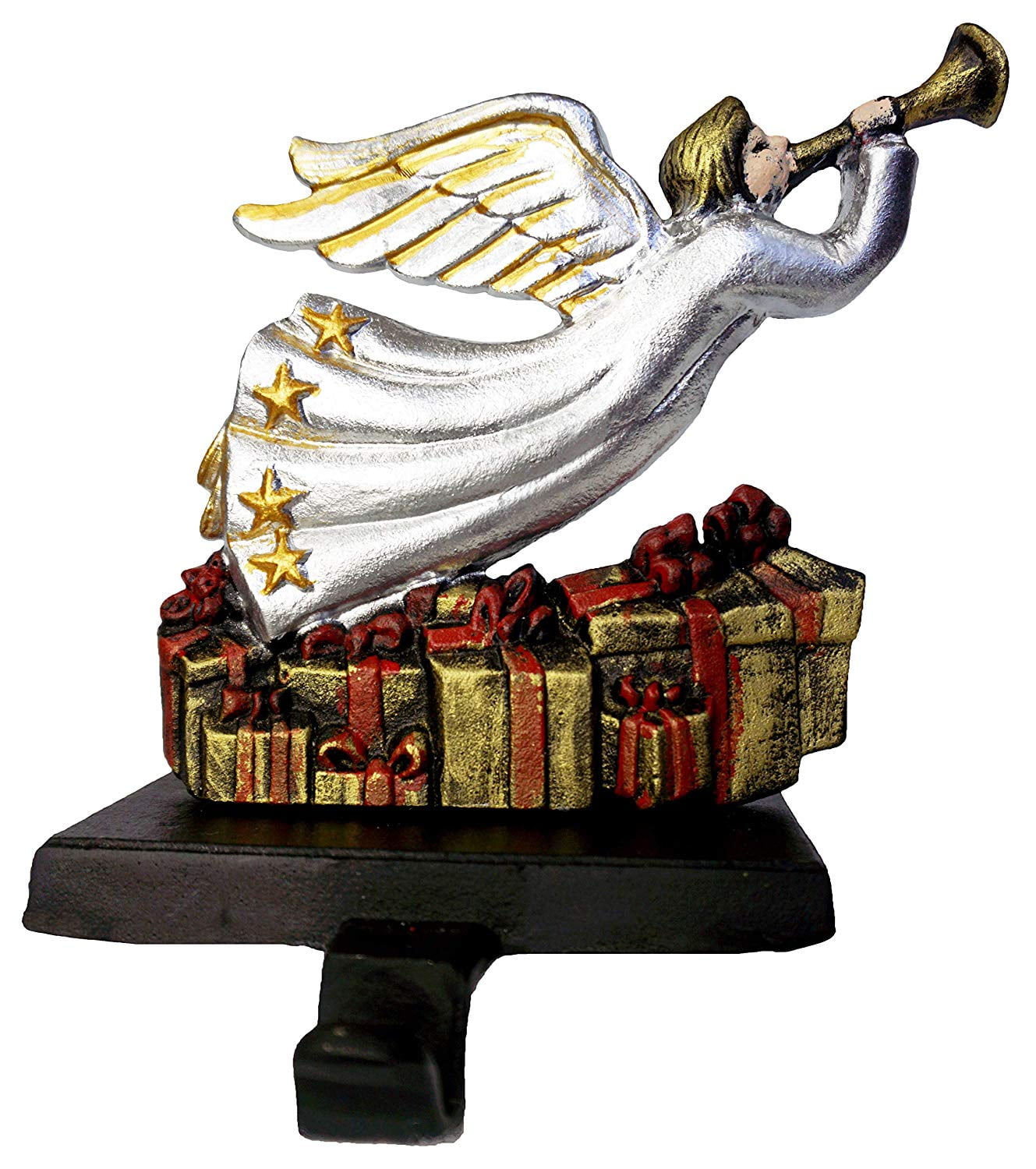 Lulu Decor, Cast Iron, Silver Fairy/Angel Christmas Stocking Holder