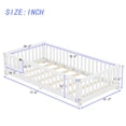 thumbnail image 4 of Aukfa Twin Floor Bed for Kids Children, Wood Montessori Bed Frame with Safety Guardrails and Door, White, 4 of 8
