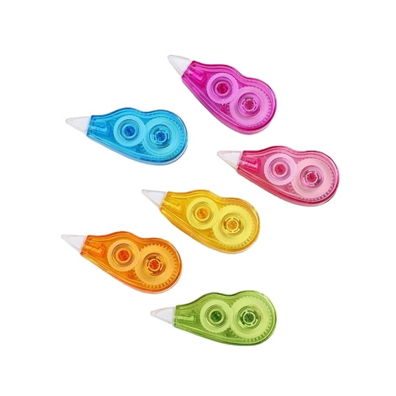 CCOCC White Out Correction Tape,Smooth Large Capacity Ergonomic Design Whiteout Tape,Quick-Dry,6 Pack