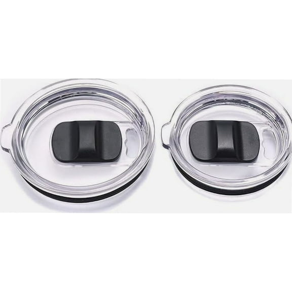 Magnetic Tumbler Lid for YETI Rambler, Ozark Trail, Old Style Rtic- 20 oz Replacement Magnetic Slider Switch Lids,2 Pack Black Magnetic Slider Spill Proof Tumbler Cover