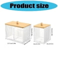 thumbnail image 5 of Giaone Sturdy Wood Lid Qtip Holder Storage Container Convenient for Bathroom Cotton Covers Swabs Pad and Hair Bands Organizers, 5 of 15