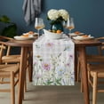 thumbnail image 2 of Spring Wildflowers Table Runner - 36 Inch Long, Kitchen Dining Table Runner Dresser Scarves, Watercolor Country Floral Grey Plaid Farmhouse Decor for Coffee Tables Wedding Party Banquet, 2 of 8