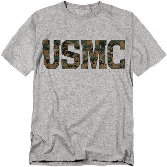 Us Marine Corps T-Shirt Usmc Camo Fill Unisex Graphic Tee For Men & Women Athletic Heather 