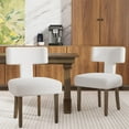 thumbnail image 4 of DONICK T-Shape Back Upholstered Dining Chairs Set of 8,Lambswool Fabric Modern Wooden Armless Side Chair for Dining Room Kitchen Living Room Bedroom(Beige), 4 of 12