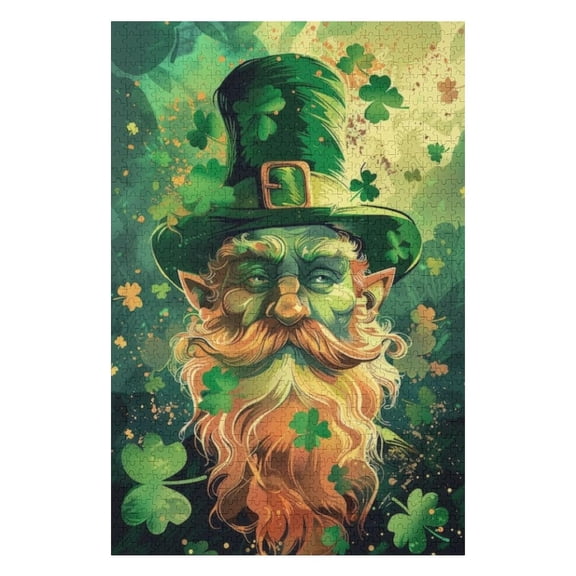 Puzzles for Adults 300 Pieces - Leprechaun St Patrick'S Day Funny Boxed Puzzles,Challenging and Relaxing Gifts Idea for Puzzle Enthusiasts
