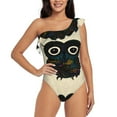 thumbnail image 2 of Yiaed Owl with Mandala Print Women One Piece Swimsuits Tummy Control One Shoulder Bathing Suits Pattern Ruffle Swimwear-X-Large, 2 of 8