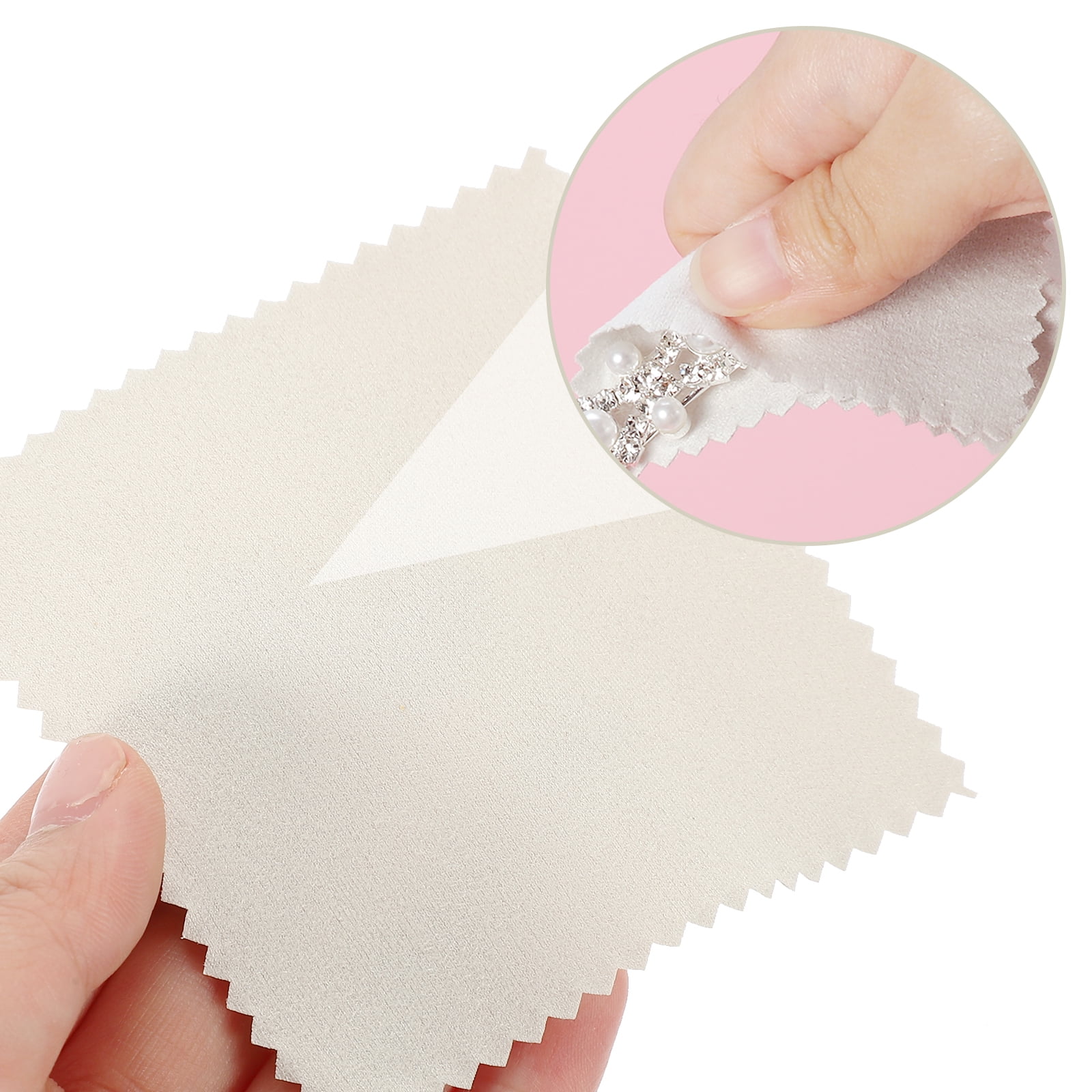 SEVENWELL 50pcs Jewelry Cleaning Cloth Pink Polishing Cloth for