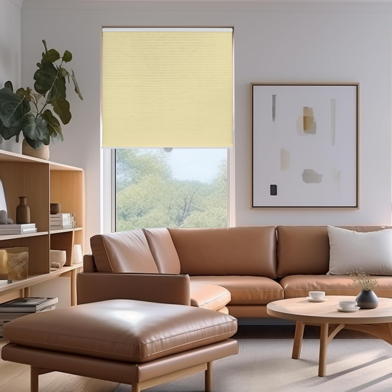Chicology Cream Cordless Light Filtering Cellular Shades 66.25 in. W x 48 in. L
