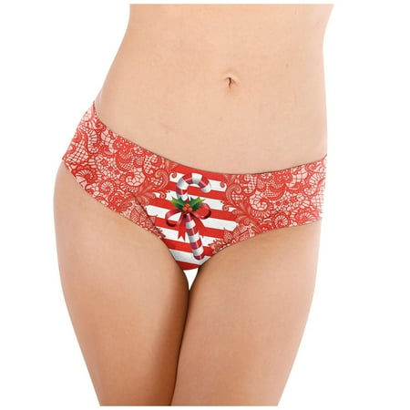 

RPVATI Women s Sexy Seamless Low Waisted Underwear Panties Christmas Briefs Thongs