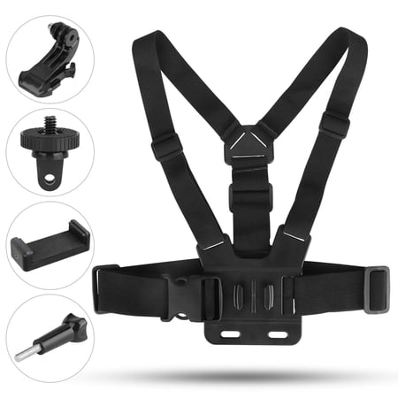 Chest Strap Harness Mount EEEkit Cellphone Selfie Chest Mount W/Phone Holder J-Hook Screw Adaptor Compatible with GoPro Hero 9/8/7 Session DJI OSMO Action SJCAM Camera iPhone 12 11 Pro Max