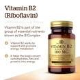 thumbnail image 3 of Suplemento Solgar de vitamina B2 (riboflavina) 100 mg 100 cápsulas, 3 of 6