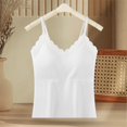 thumbnail image 2 of ZNQHFRE Women's Lace V‑Neck Spaghetti Strap Camisole, Ribbed Crop Tank Top With Built‑In Bra For Layering Casual Wear L, 2 of 4
