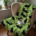 thumbnail image 5 of Ultra-Soft Black Cat Print Fleece Throw Blanket – Cozy All-Season Comfort for Sofa, Bed, Camping, Car & Travel – Machine Washable 100% Polyester, Playful Contemporary Design, 5 of 7