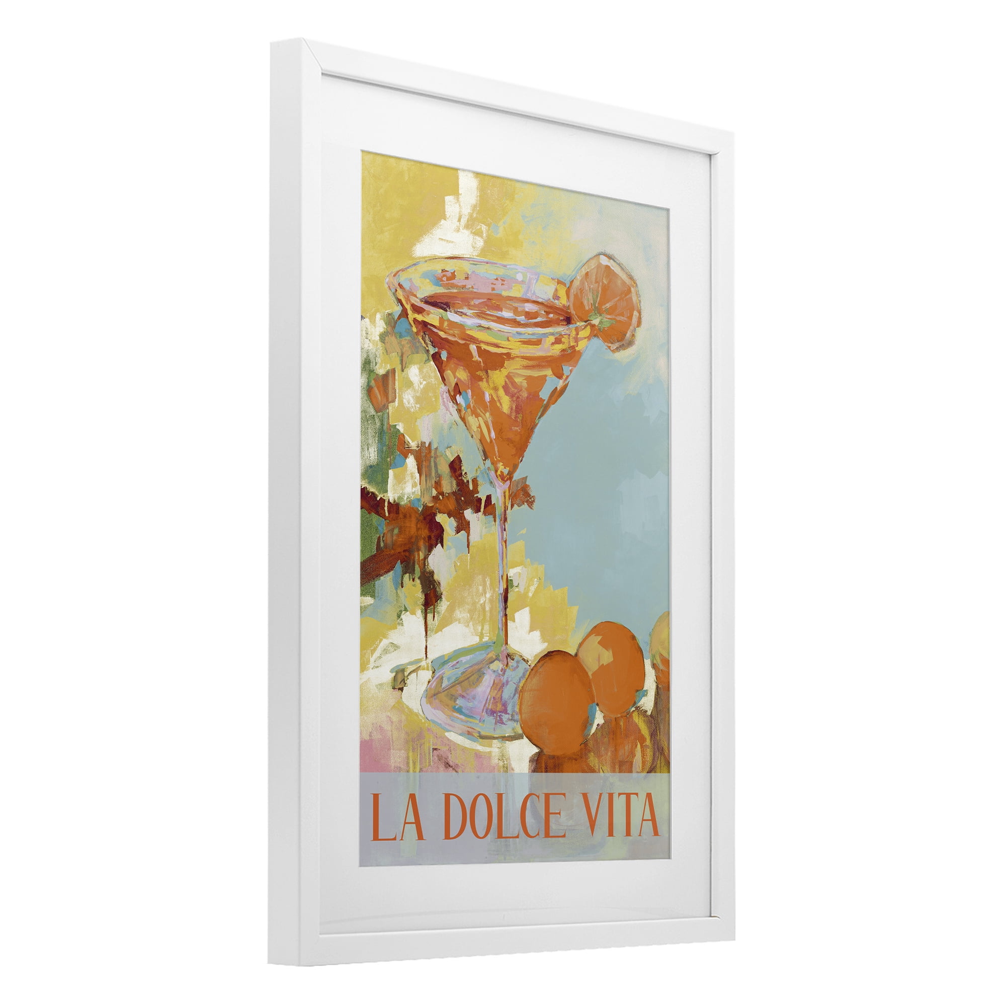 Stupell Industries La Dolce Vita Citrus Cocktail White Framed Print Under Glass, design by Jane Slivka