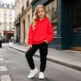 thumbnail image 2 of Rhuody Girls Outfits Long Sleeve Round Neck Tracksuit Solid Color Hoodies Pants Handsome 9-10 Years Big Girls Clothing Red, 2 of 4