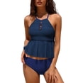 thumbnail image 1 of BeautyIn Women Halter High Neck Bikini Swimsuit Cross Back Sexy 2 Piece Bathing Suit, 1 of 5