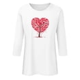 thumbnail image 4 of 3/4 Sleeve Tops for Women Cute Crew Neck Love Graphic Printed Tunic T Shirts Casual Tee Valentine's Day Gift for Girls (White,L), 4 of 5
