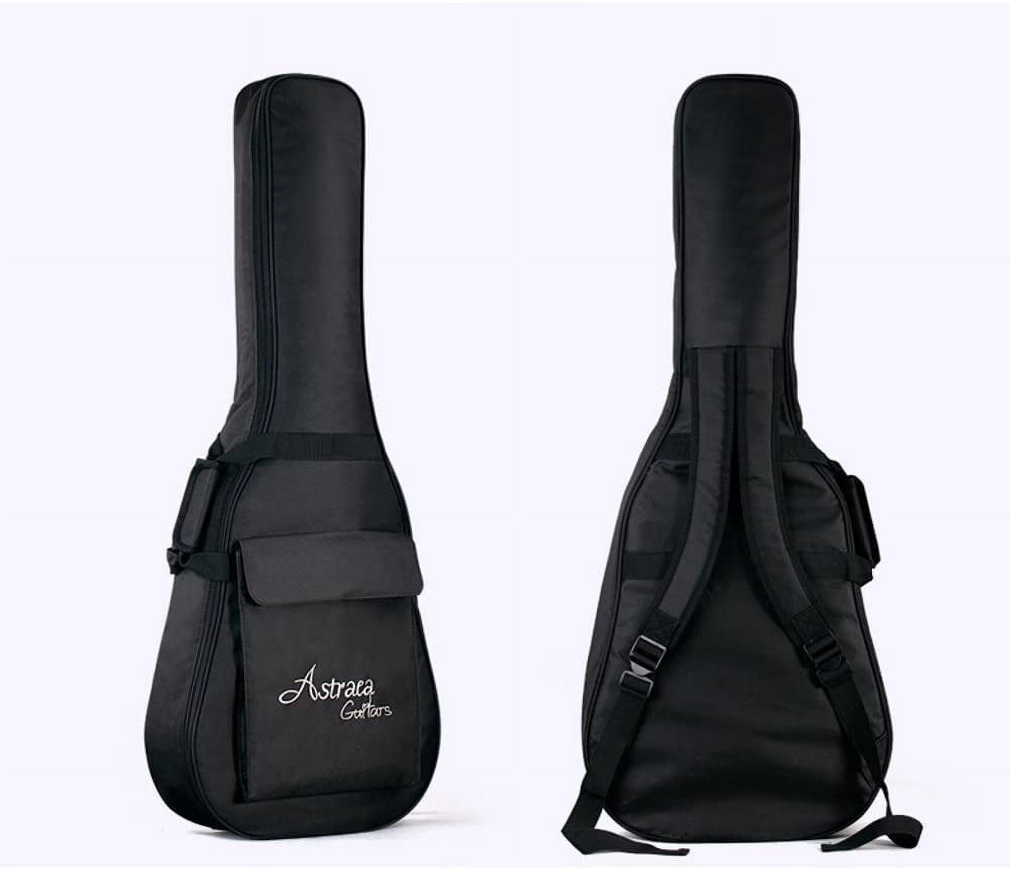 SHANNA 40 41 Inch Acoustic Guitar Bag Waterproof Thicken Padded Bag Advanced Guitar Case with Double Strap and Outer Pockets (Black)