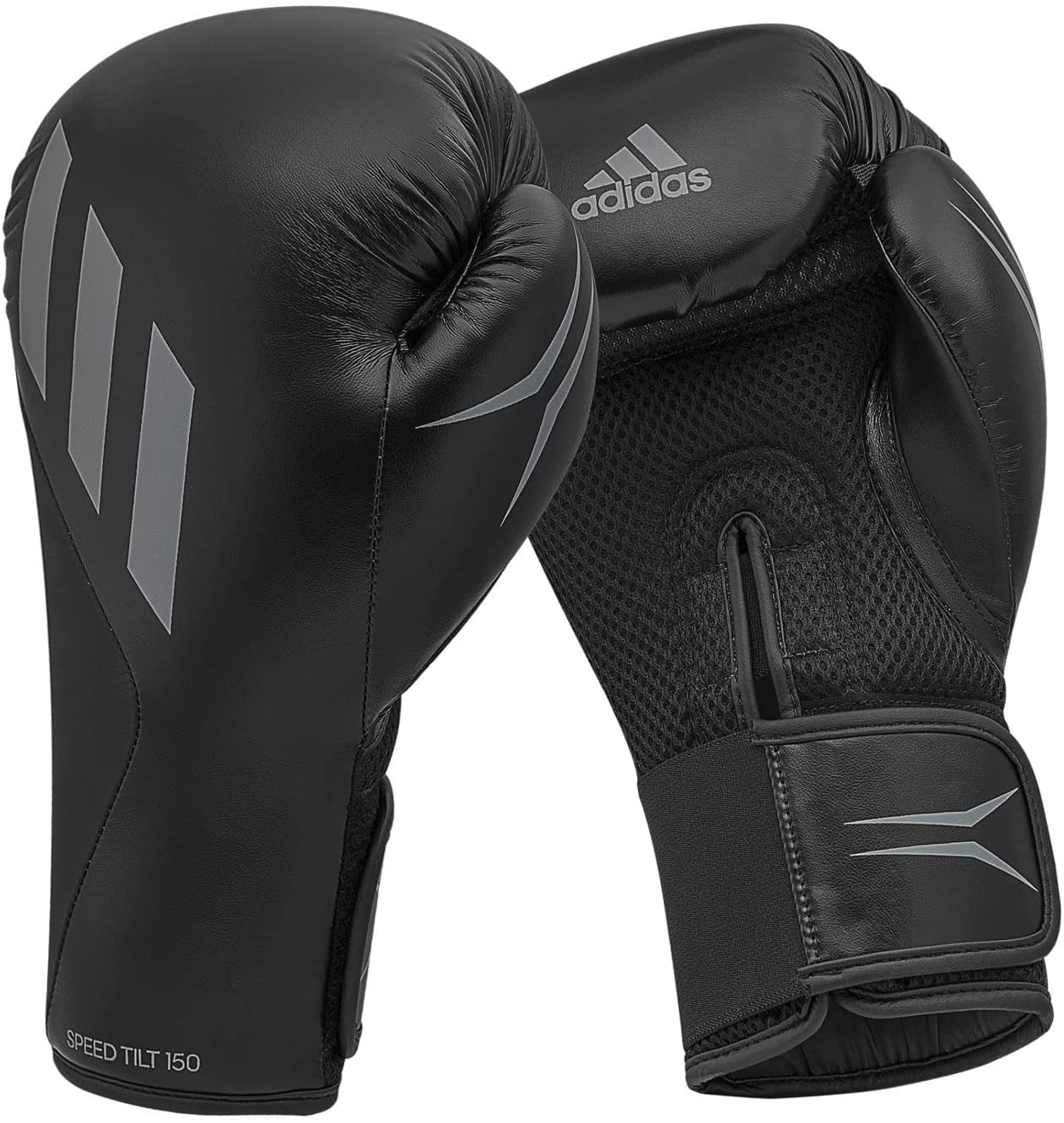 Adidas Speed TILT 150 Boxing Gloves - Training and Fighting Gloves for Men,  Women, Unisex, Mat Balck/Gray, 10 oz