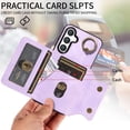 thumbnail image 4 of Case for Samsung Galaxy S23 FE, PU Leather 3 Card Slots with Finger Ring Holder Shockproof Phone Case, 4 of 15