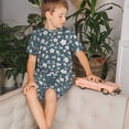 thumbnail image 4 of Balery Blue Flower Conjunto de Pijama Infantil de Manga Corta con Estampado – Ropa de Dormir de Algodón Suave-Medium, 4 of 6