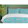 thumbnail image 3 of Ambesonne Maritime Duvet Cover Sets, Colorful Marine Elements, 2-King, Deep Sky Blue Multicolor, 3 of 6