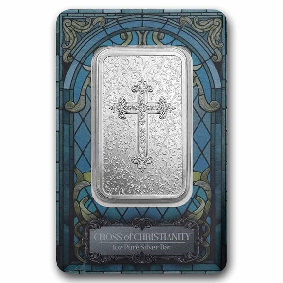 PAMP Suisse Cross of Christianity 1 oz Silver Bar - In Assay w/Sleeve