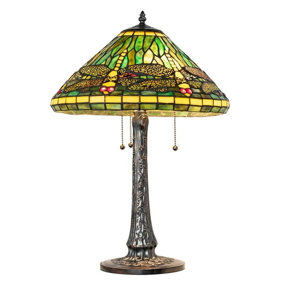 Meyda Tiffany 241975 Tiffany Dragonfly 3 Light 23" Tall Buffet Table Lamp - MultiColor