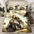 thumbnail image 2 of Castle Fairy Railroad Train Queen Sheet Sets for Children Teens,Steam Engine Bed Set, 2 of 7