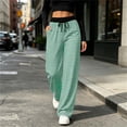thumbnail image 2 of Tqcoqu Women's 2026 Striped Wide Leg Pants Sweatpants with Pocket, Knit Drawstring Elastic Waist Pj Bottom Casual Pants, Daily Home Wear Fall Outfits,Women's,Size S-XXL, 2 of 8